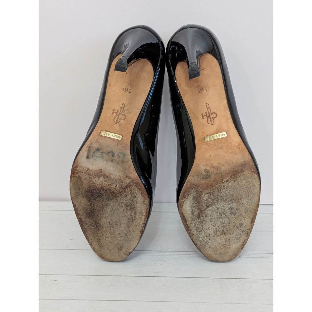 Women's Cole Haan Classic Black Patent Leather High Heel Pumps Size 7.5 B - Picture 14 of 16